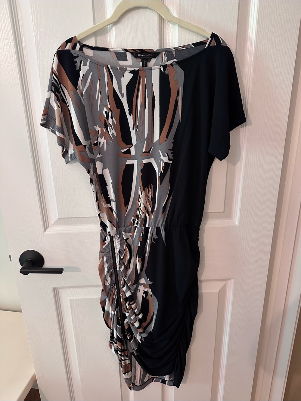 BCBGMaxAzria Black, Brown & Gray Abstract Sheath Dress